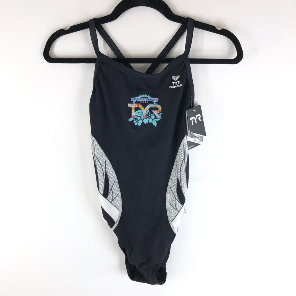 Tyr Kona Phoenix Diamondfit Swimsuit Open Back World Championship 2014 Black 34